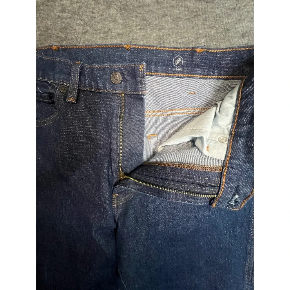 Levis Western Fit Jeans Mens 36x32 Dark Wash Indigo Denim Straight Leg Red Tab